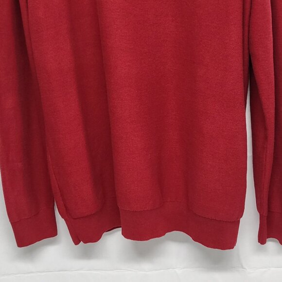 Lachlan Mens Sweater XXL British Inspired 1/4 Zip Pullover Long Sleeve Red - Picture 10 of 14